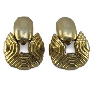 Gold Clip Earrings